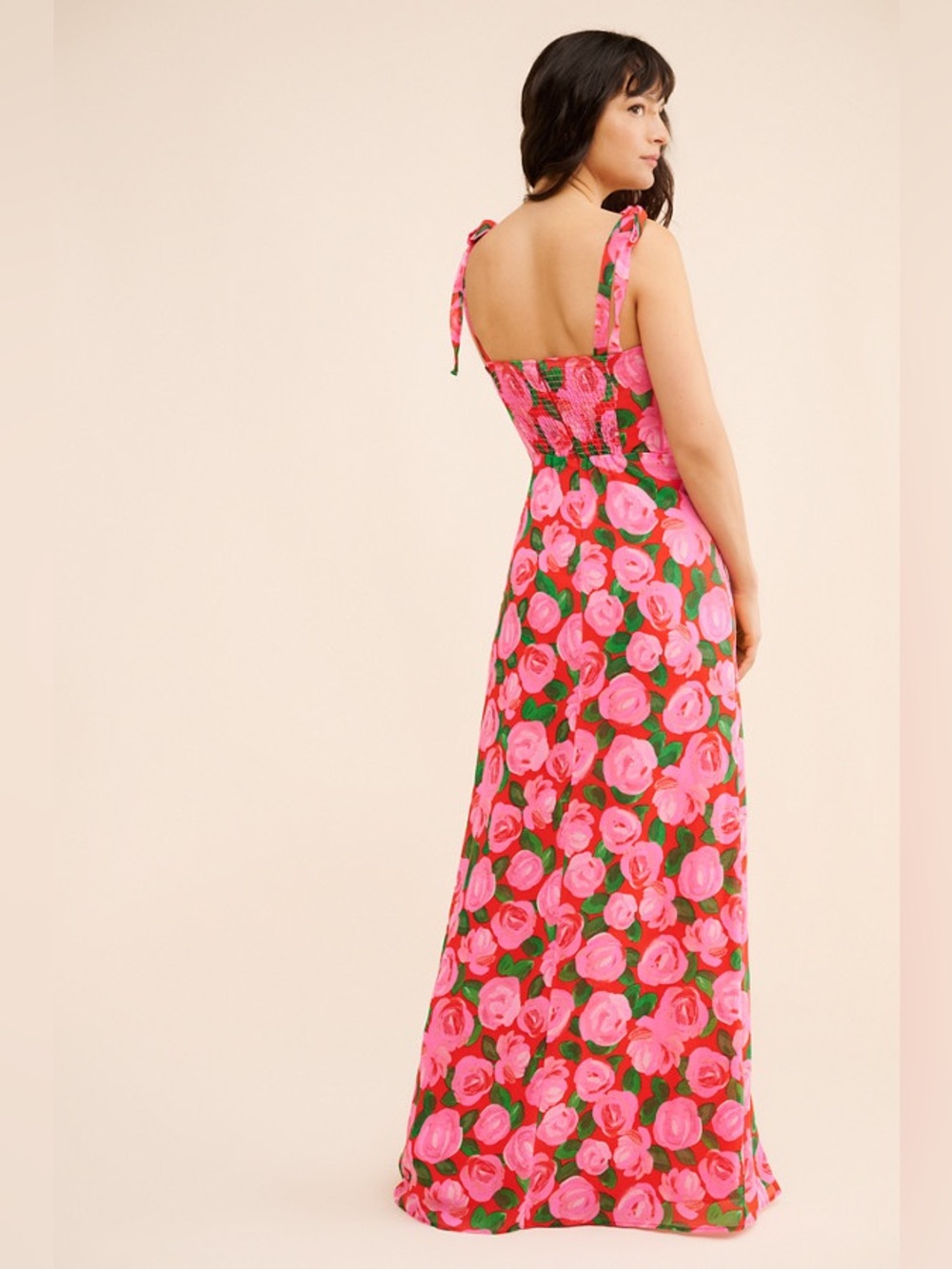 Anthro Show Me Your MuMu Pink Rose-Print Maxi Dress - Used Excellent Condition - Picture 4 of 5